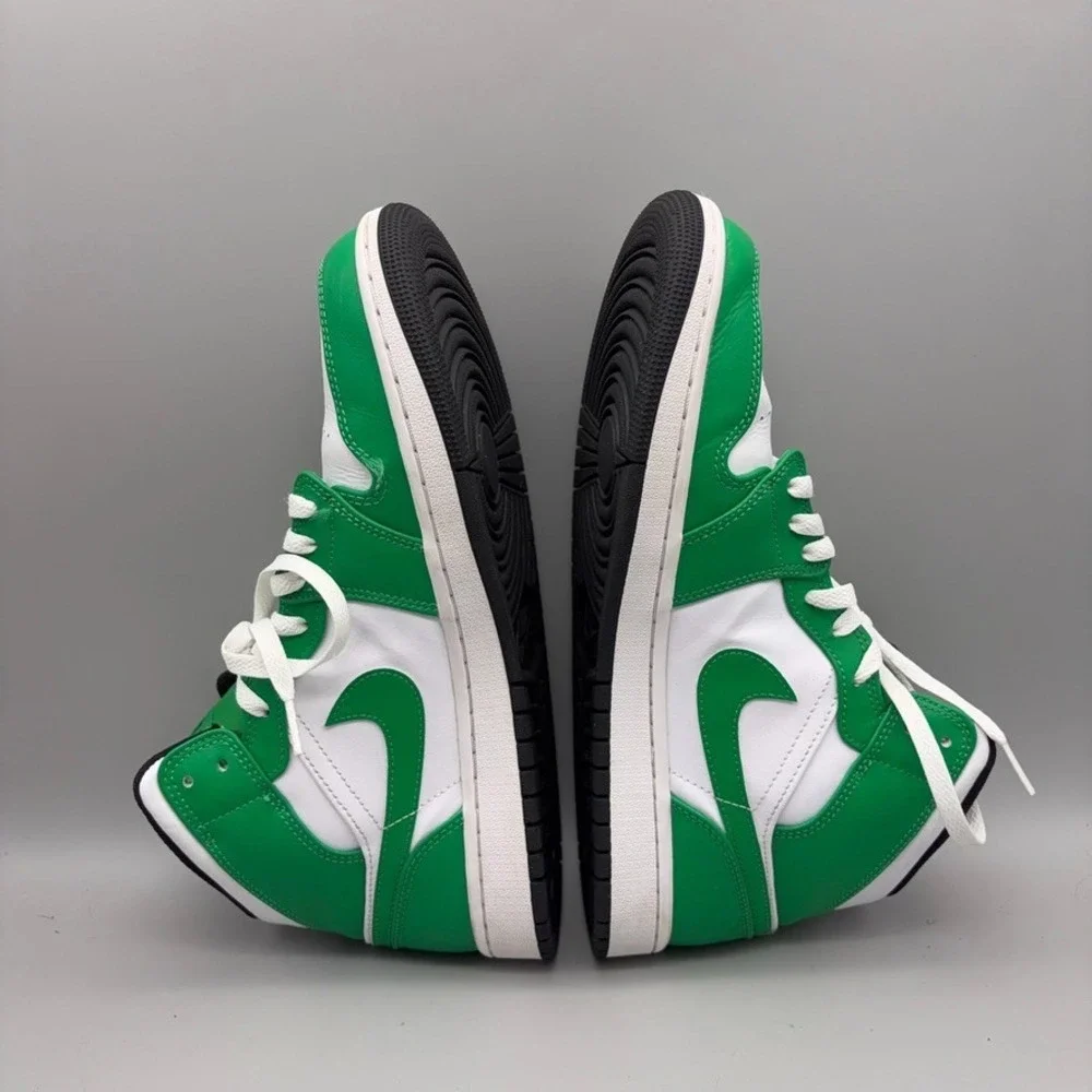 Nike Air Jordan Shoes Mens Size 10 Lucky Green White 1 Mid Colorblock DQ8426-301